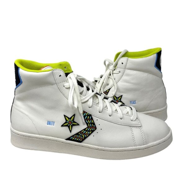 Converse Pro Leather All Star High Top White Leather Men’s Sneakers Size 172187C - Picture 2 of 9